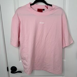 HUGO Light Pink Short Sleeve shuffle Tee shirt NWT XL